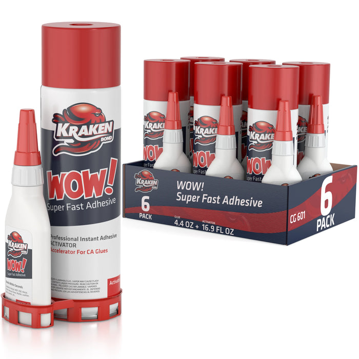 Kraken Bond WOW Super Fast Adhesive CA Glue with Activator Spray