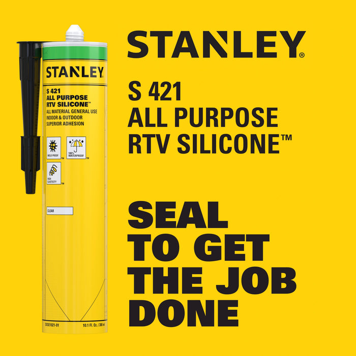Stanley S421 All Purpose RTV Silicone Sealant (Acetoxy Cure) - MultiColor, 10.1 fl oz