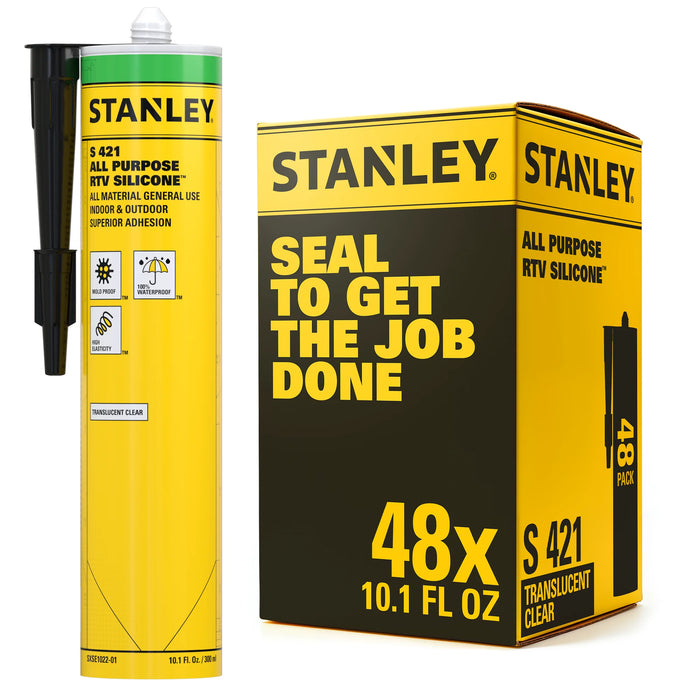 Stanley S421 All Purpose RTV Silicone Sealant (Acetoxy Cure) - MultiColor, 10.1 fl oz