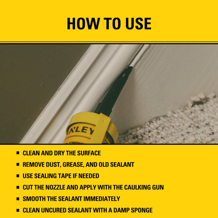 Stanley S501 Painter's Choice Latex Caulk Pro - Siliconized Sealant, 10.1 fl oz