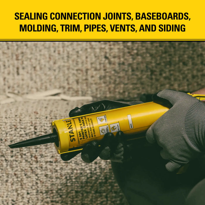 Stanley S501 Painter's Choice Latex Caulk Pro - Siliconized Sealant, 10.1 fl oz