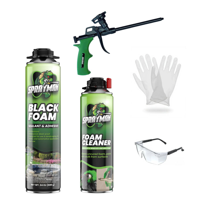 Sprayman Pro Black Spray Foam for Pond, Waterfall, Landscaping, and RVs - Gun Foam, 24 oz