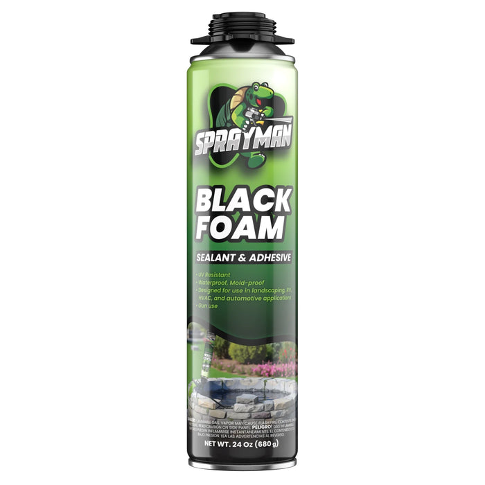 Sprayman Pro Black Spray Foam for Pond, Waterfall, Landscaping, and RVs - Gun Foam, 24 oz