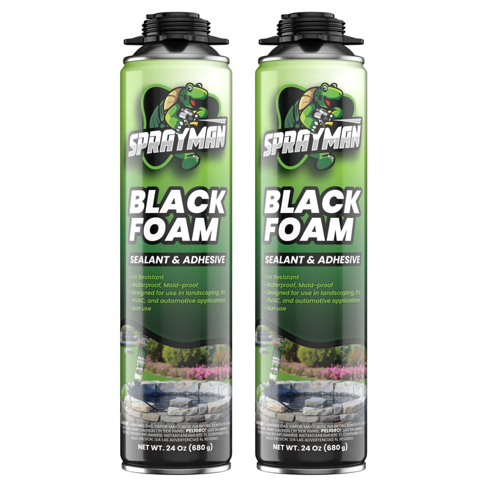 Sprayman Pro Black Spray Foam for Pond, Waterfall, Landscaping, and RVs - Gun Foam, 24 oz