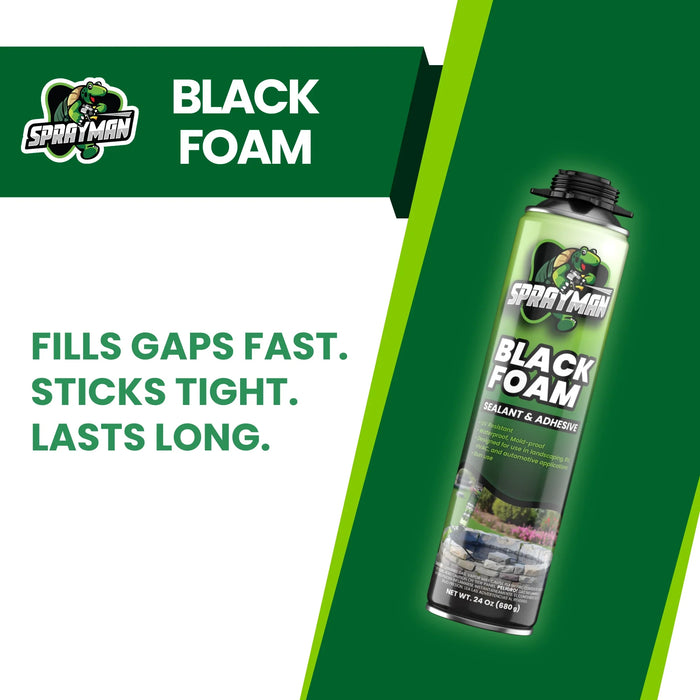 Sprayman Pro Black Spray Foam for Pond, Waterfall, Landscaping, and RVs - Gun Foam, 24 oz