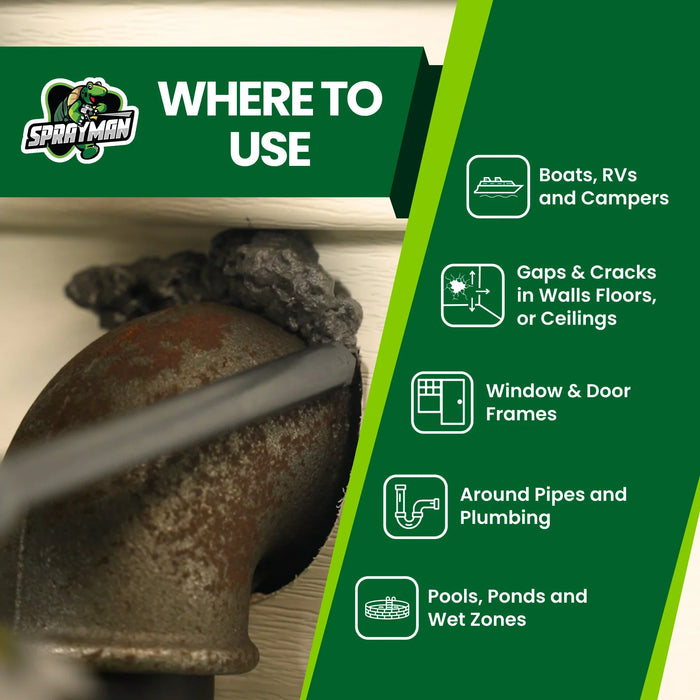 Sprayman Pro Black Spray Foam for Pond, Waterfall, Landscaping, and RVs - Gun Foam, 24 oz