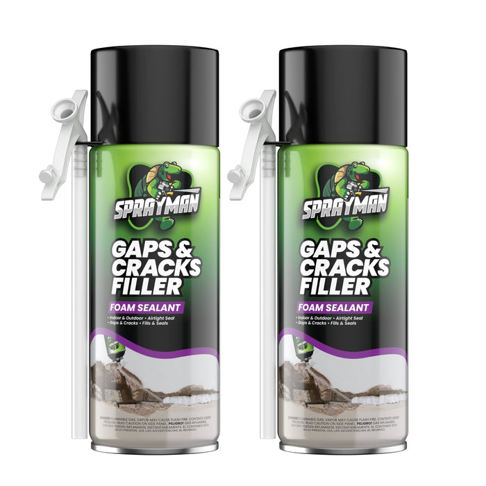 Sprayman Gaps & Cracks Filler Foam with Straw Applicator, 12 oz
