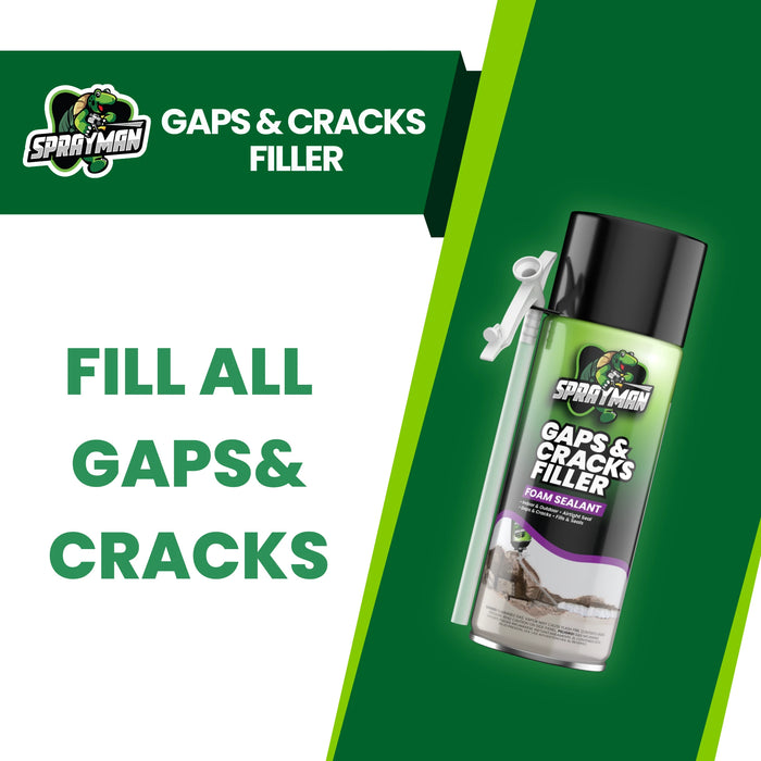 Sprayman Gaps & Cracks Filler Foam with Straw Applicator, 12 oz