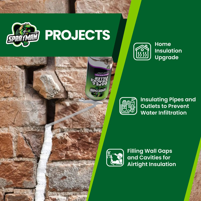 Sprayman Gaps & Cracks Filler Foam with Straw Applicator, 12 oz