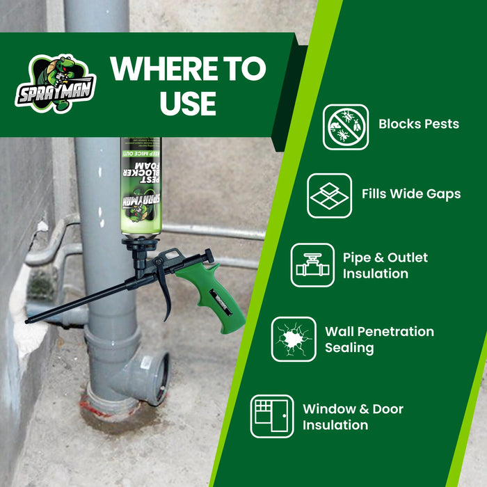 Sprayman Pro Pest Blocker Foam – Gun Foam, 24 oz