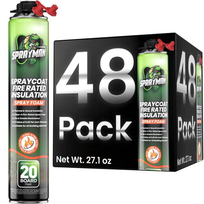 Sprayman Spraycoat Thermal & Sound Insulation Spray Foam, Closed Cell - Fire Rated