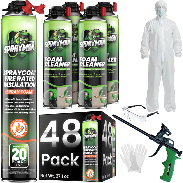 Sprayman Spraycoat Thermal & Sound Insulation Spray Foam, Closed Cell - Fire Rated