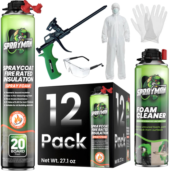 Sprayman Spraycoat Thermal & Sound Insulation Spray Foam, Closed Cell - Fire Rated
