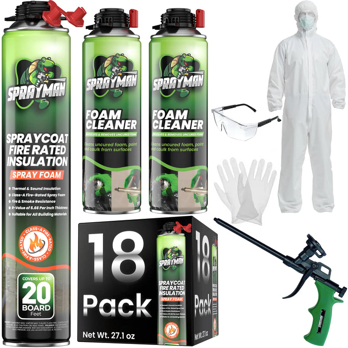 Sprayman Spraycoat Thermal & Sound Insulation Spray Foam, Closed Cell - Fire Rated