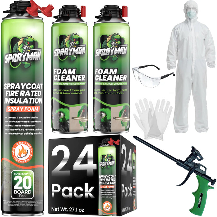 Sprayman Spraycoat Thermal & Sound Insulation Spray Foam, Closed Cell - Fire Rated