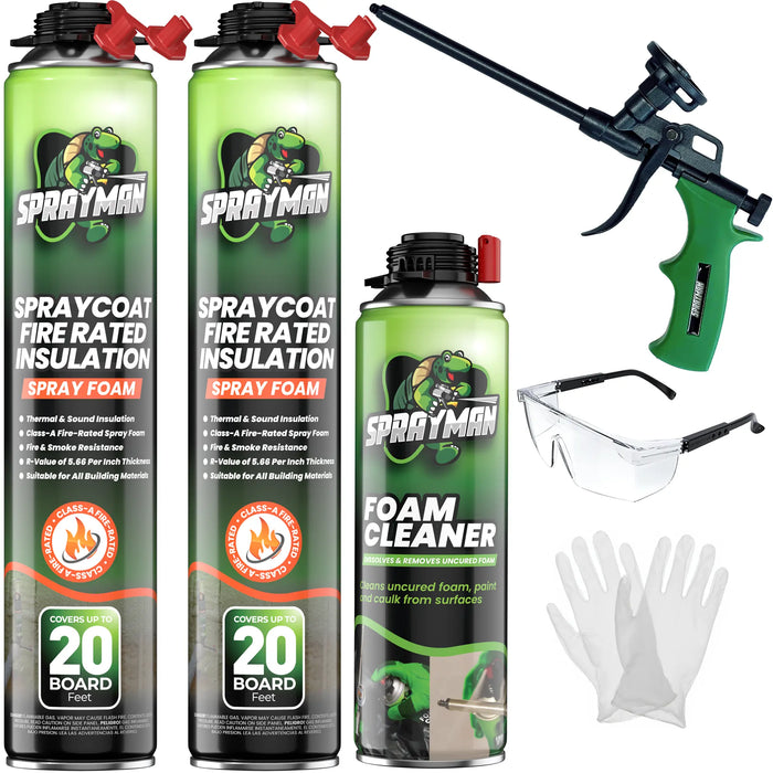 Sprayman Spraycoat Thermal & Sound Insulation Spray Foam, Closed Cell - Fire Rated