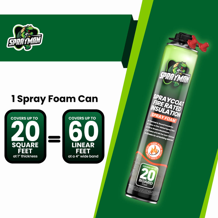 Sprayman Spraycoat Thermal & Sound Insulation Spray Foam, Closed Cell - Fire Rated