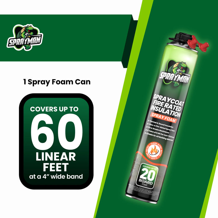 Sprayman Spraycoat Thermal & Sound Insulation Spray Foam, Closed Cell - Fire Rated