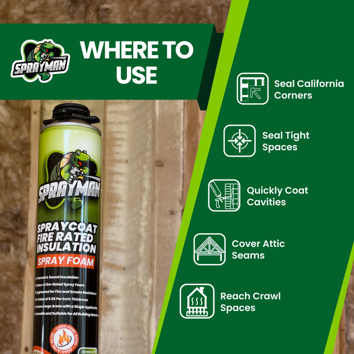 Sprayman Spraycoat Thermal & Sound Insulation Spray Foam, Closed Cell - Fire Rated