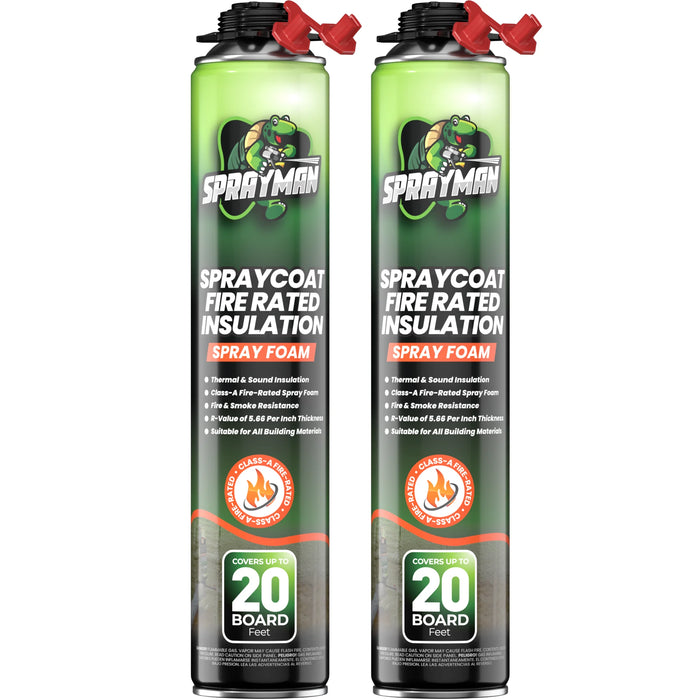 Sprayman Spraycoat Thermal & Sound Insulation Spray Foam, Closed Cell - Fire Rated