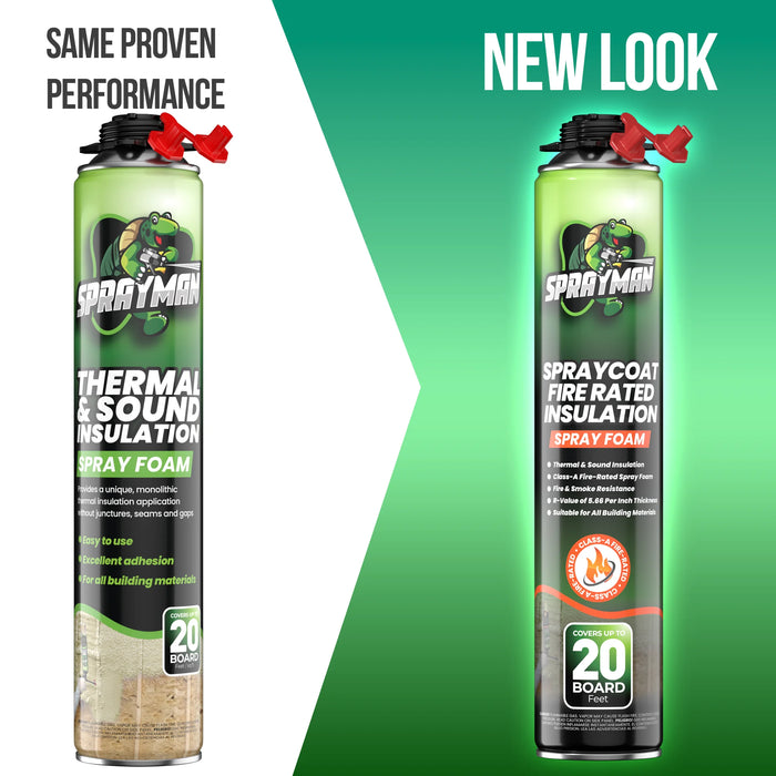 Sprayman Spraycoat Thermal & Sound Insulation Spray Foam, Closed Cell - Fire Rated