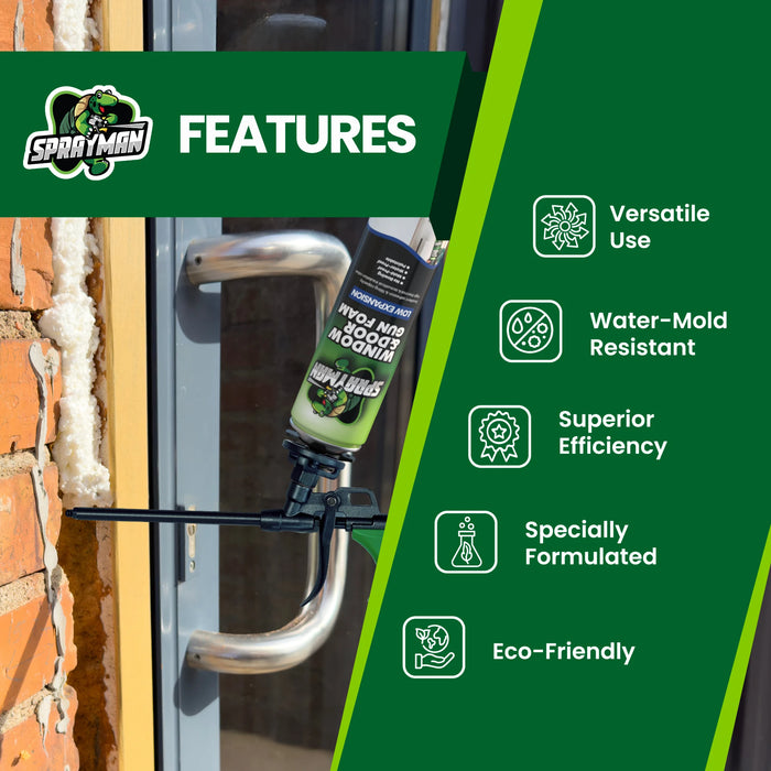 SPRAYMAN Window & Door Low Expansion Spray Foam - Gun Foam, 24 oz