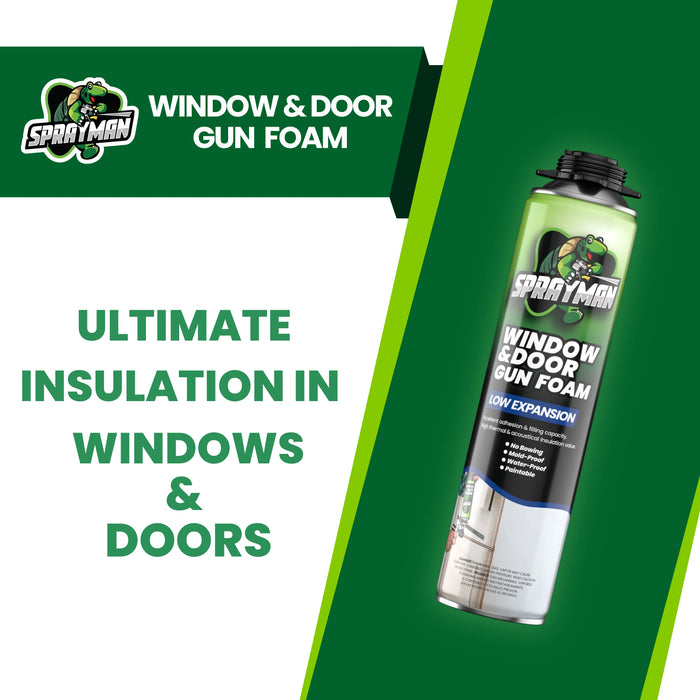 SPRAYMAN Window & Door Low Expansion Spray Foam - Gun Foam, 24 oz