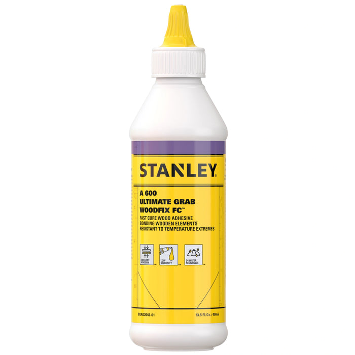 Stanley A600 Ultimate Grab Woodfix FC - Polyurethane Wood Marine Adhesive, 13.5 fl oz