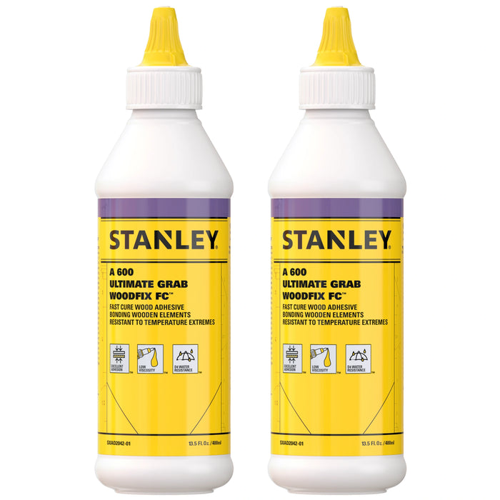 Stanley A600 Ultimate Grab Woodfix FC - Polyurethane Wood Marine Adhesive, 13.5 fl oz