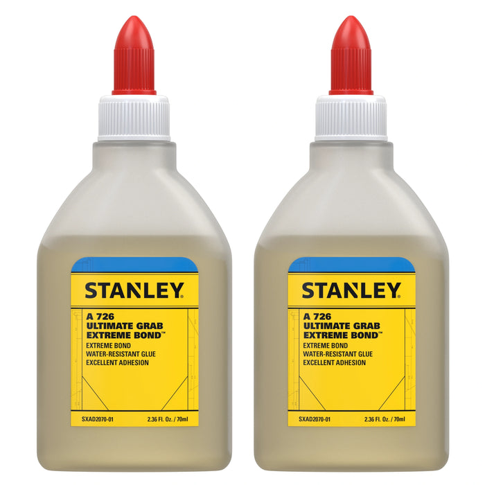 Stanley A726 Ultimate Grab Extreme Bond - Fast Curing Polyurethane Glue, 2.36 fl oz