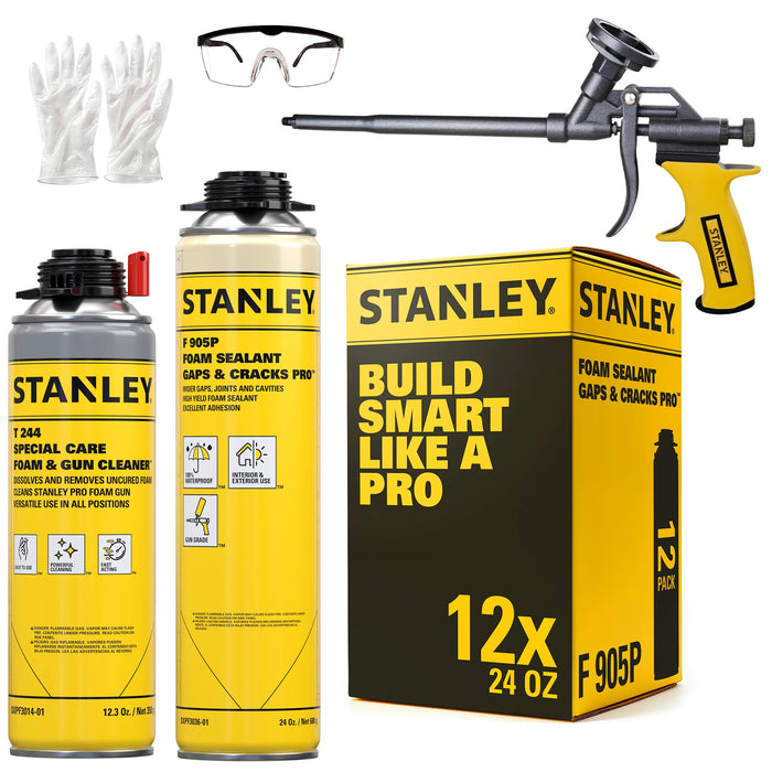 Stanley F905P Gaps & Cracks Pro Foam Sealant - Gun Foam, 24oz