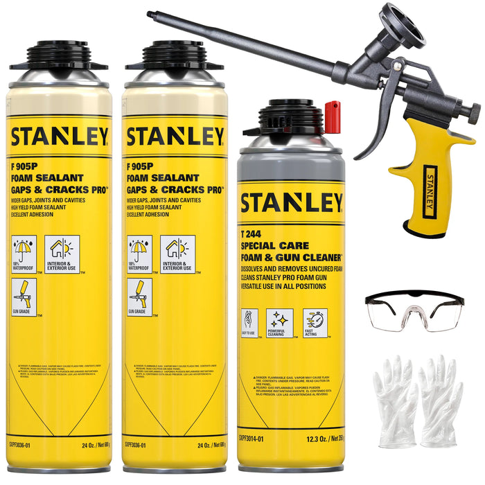 Stanley F905P Gaps & Cracks Pro Foam Sealant - Gun Foam, 24oz
