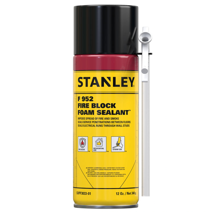 Stanley F952 Orange Fire Block Foam Sealant - Insulating Foam Sealant 12/24 oz