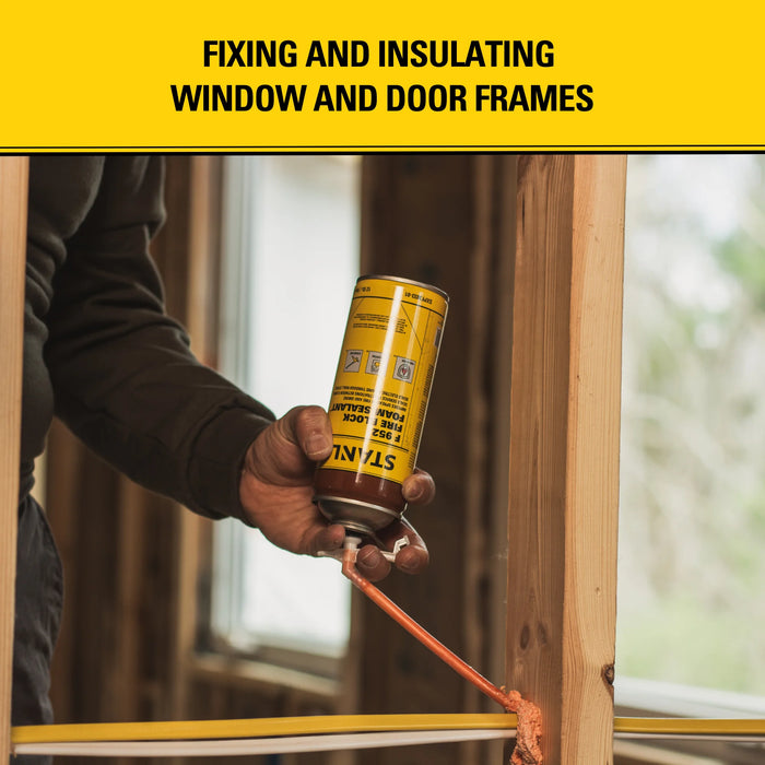 Stanley F952 Orange Fire Block Foam Sealant - Insulating Foam Sealant 12/24 oz