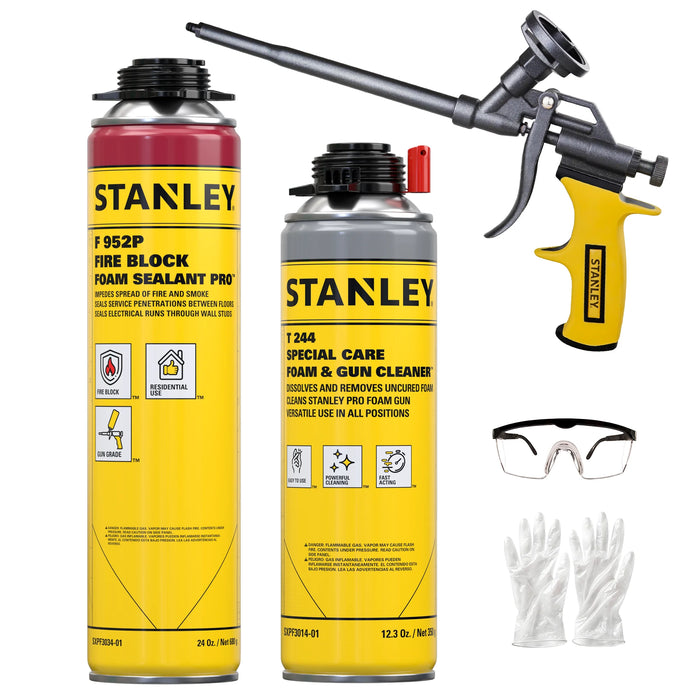 Stanley F952P Orange Fire Block Gun Foam Sealant Pro | Fire-Retardant Insulation 24 oz