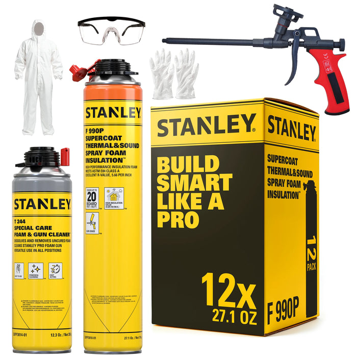 Stanley F990P SuperCoat Thermal & Sound Spray Foam Insulation (Closed Cell), 27.1oz