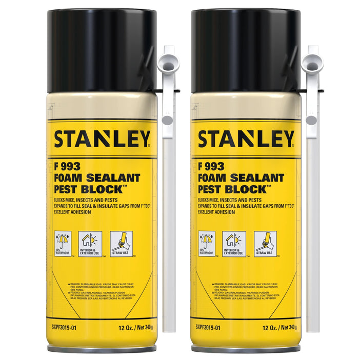 Stanley F993 Pest Blocker Foam Sealant with Straw Adapter, 12 oz
