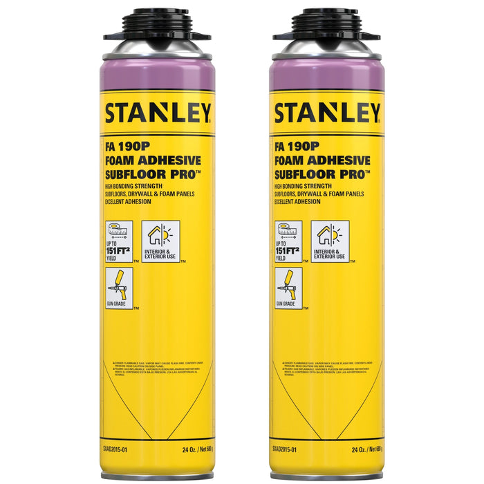 Stanley FA190P Foam Adhesive Subfloor Pro | High-Yield, 24 oz