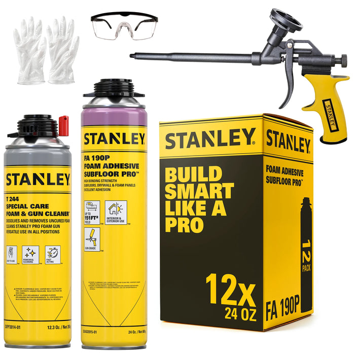 Stanley FA190P Foam Adhesive Subfloor Pro | High-Yield, 24 oz