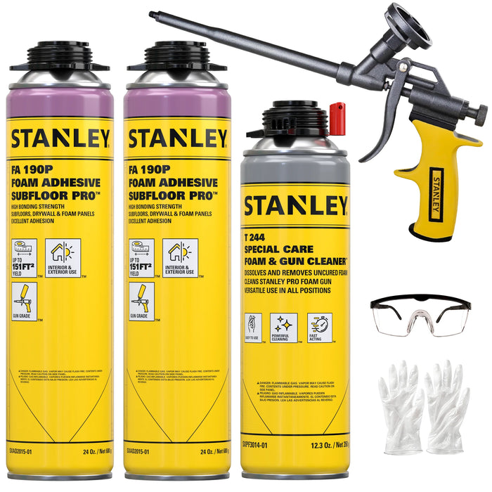 Stanley FA190P Foam Adhesive Subfloor Pro | High-Yield, 24 oz