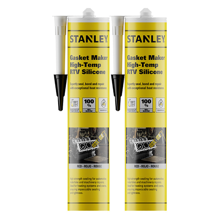 Stanley High Temp Gasket Maker - RTV Silicone Sealant - Black, 10.1oz