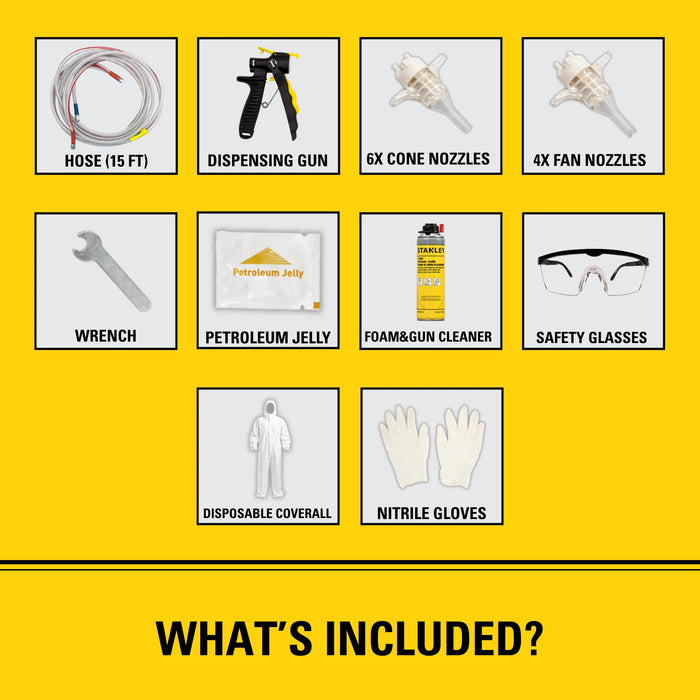 Stanley Gun Hose Assembly (15 ft & 10 ft) | Replacement Hose for Spray Foam Kits