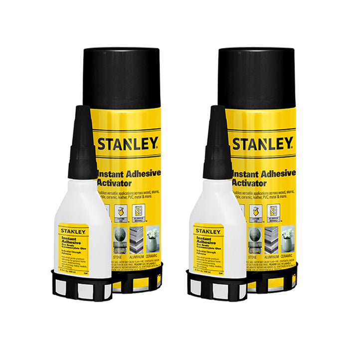 Stanley Instant Adhesive Set - Glue with Activator Bundle - Cyanoacrylate Adhesive