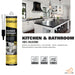 Stanley Kitchen & Bathroom Silicone Sealant Features