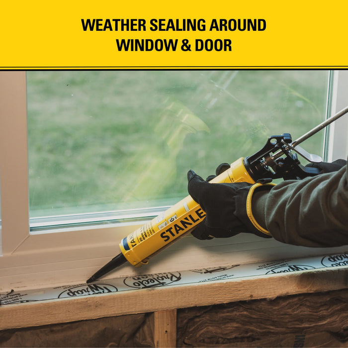 Stanley S425 Window & Door All Weather Pro Silicone Sealant - Clear, 10.1 oz