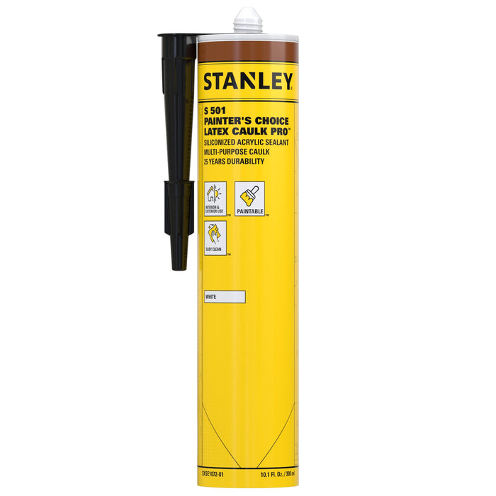 Stanley S501 Painter's Choice Latex Caulk Pro - Siliconized Sealant, 10.1 fl oz