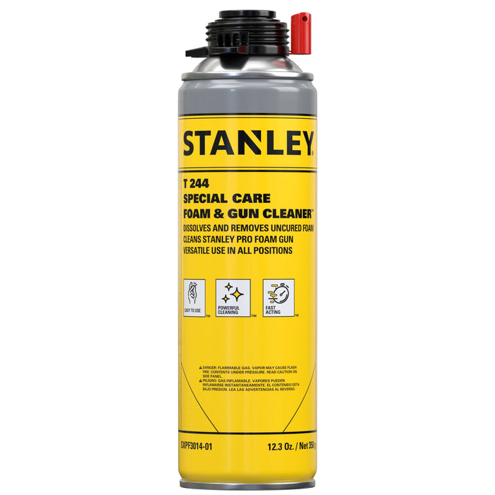 Stanley T244 Polyurethane Foam Cleaner & FoamGun Cleaner, 12.3oz