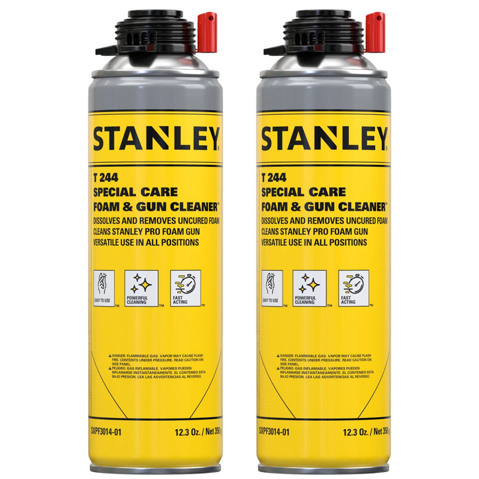 Stanley T244 Polyurethane Foam Cleaner & FoamGun Cleaner, 12.3oz