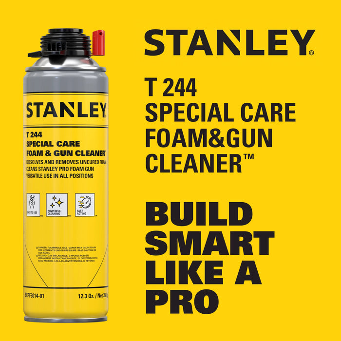Stanley T244 Polyurethane Foam Cleaner & FoamGun Cleaner, 12.3oz