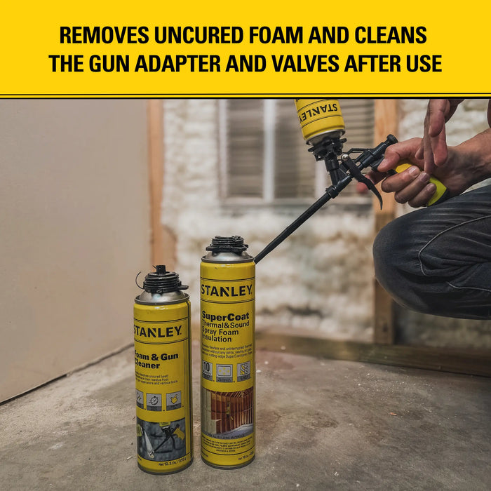 Stanley T244 Polyurethane Foam Cleaner & FoamGun Cleaner, 12.3oz
